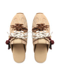 Atlas Slide Beige Suede Mules - top style view