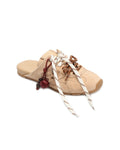 Atlas Slide Beige Suede Mules - lace view