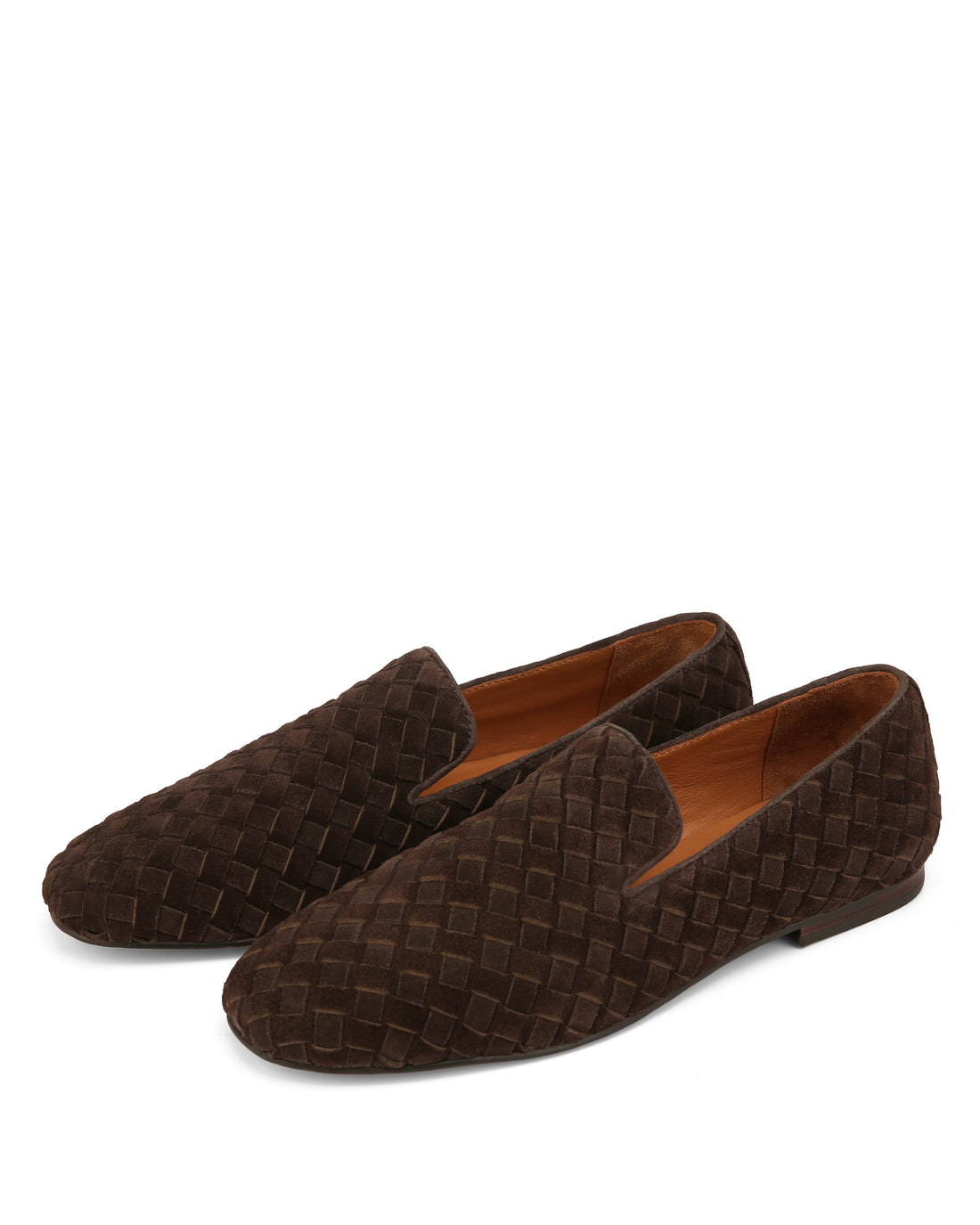 Nav M Brown Small Weave Suede